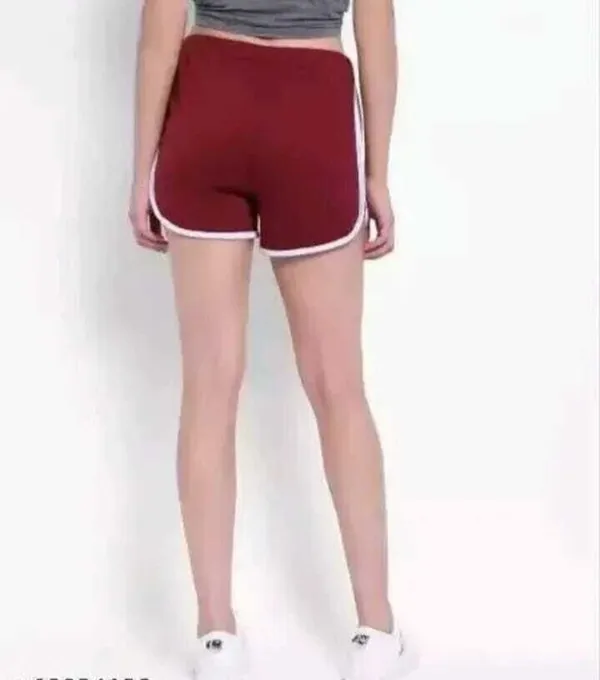 Black_Maroon_And_White_Polycotton_Striped_Mid_Rise_Hotpants_For_Women