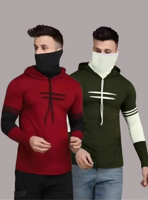 Maroon_Green_Cotton_Blend_Color_Block_Sweatshirt_For_Men