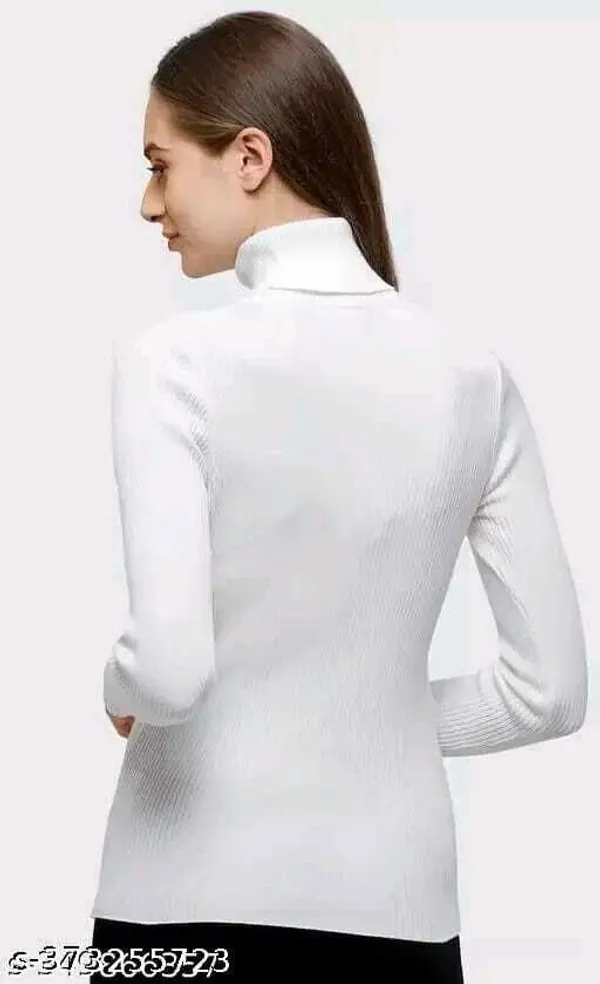 White_Cotton_Slim_Fit_Turtleneck_Top_For_Women