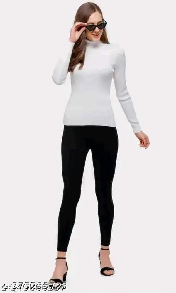 White_Cotton_Slim_Fit_Turtleneck_Top_For_Women