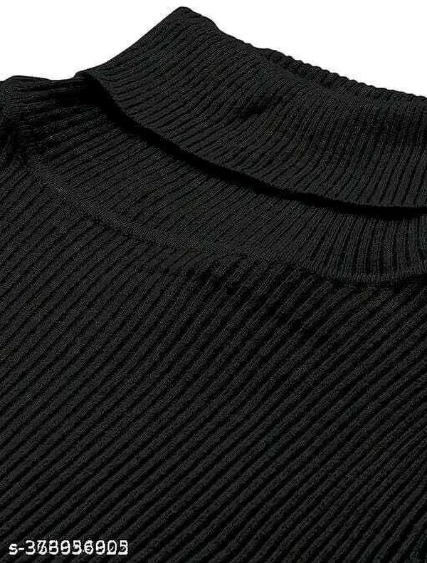 Black_Cotton_Slim_Fit_Turtleneck_Long_Sleeve_Top_For_Women