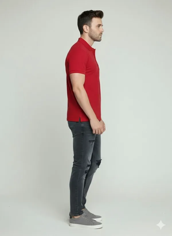 Red_Polycotton_Regular_Fit_Solid_Polo_Neck_T-Shirt_For_Men