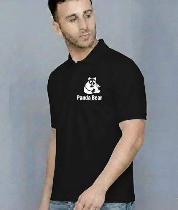 Black_Polycotton_Regular_Fit_Solid_High_Neck_T-Shirt_For_Men