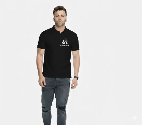 Black_Polycotton_Regular_Fit_Solid_High_Neck_T-Shirt_For_Men