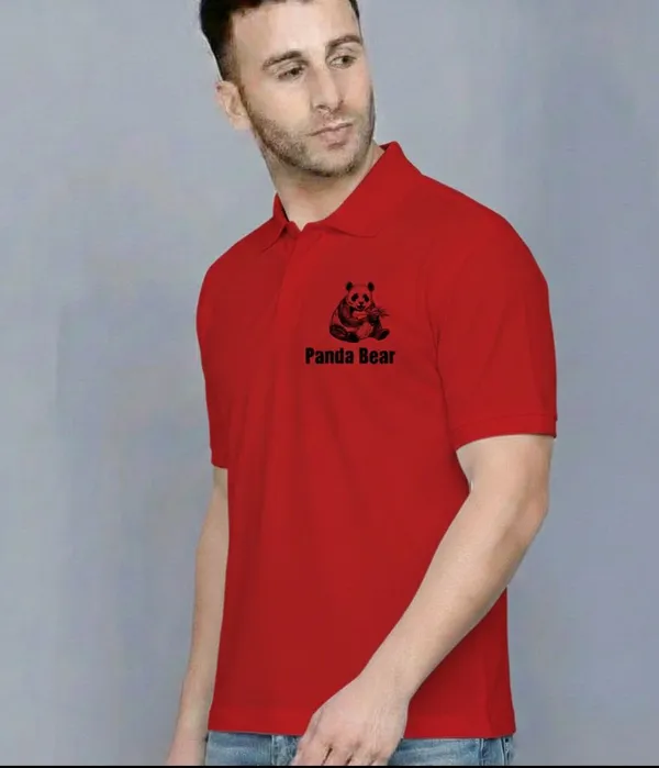 Red_Polycotton_Regular_Fit_Solid_High_Neck_T-Shirt_For_Men