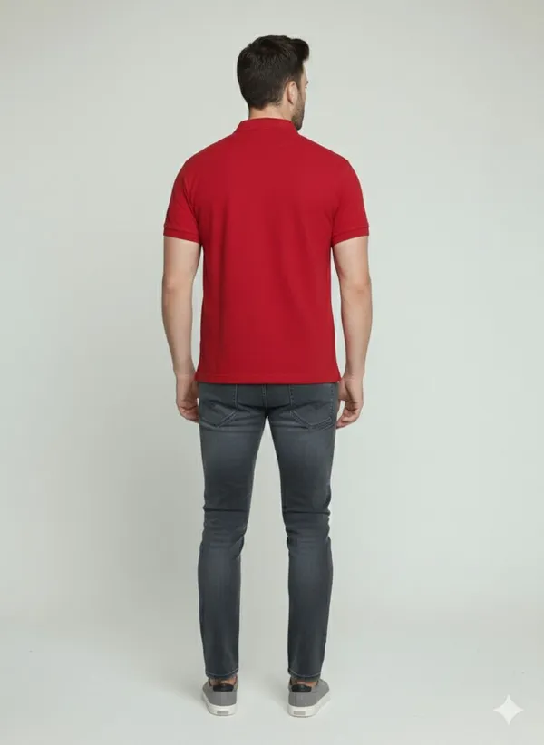 Red_Polycotton_Regular_Fit_Solid_High_Neck_T-Shirt_For_Men