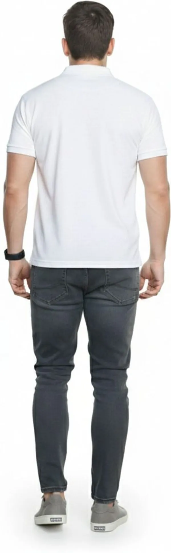 White_Polycotton_Regular_Fit_Polo_Neck_T-Shirt_For_Men