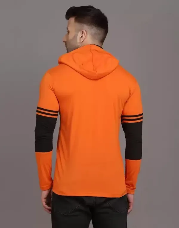 Orange_Black_Cotton_Blend_Regular_Fit_Hooded_T-Shirt_For_Men