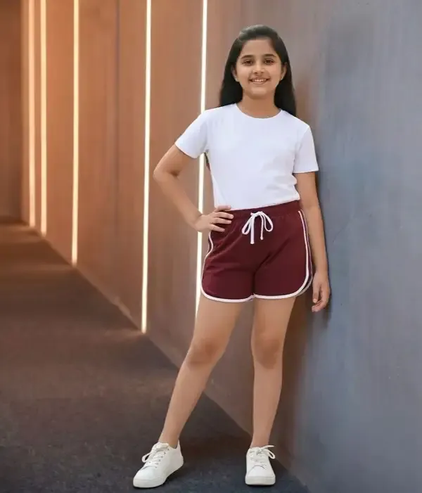 Black_Maroon_Cotton_Blend_Regular_Shorts_For_Girls