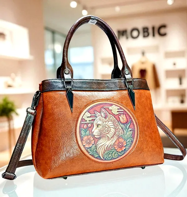 Balenchy Premium 𝐕𝐞𝐠𝐚𝐧 𝐋𝐞𝐚𝐭𝐡𝐞𝐫 Satchel Bag with  𝐀𝐫𝐭𝐢𝐬𝐭𝐢𝐜 𝐂𝐚𝐭 Embossed Design, Handcrafted Women’s  𝐃𝐞𝐬𝐢𝐠𝐧𝐞𝐫 𝐇𝐚𝐧𝐝𝐛𝐚𝐠 Price in India Buy Balenchy