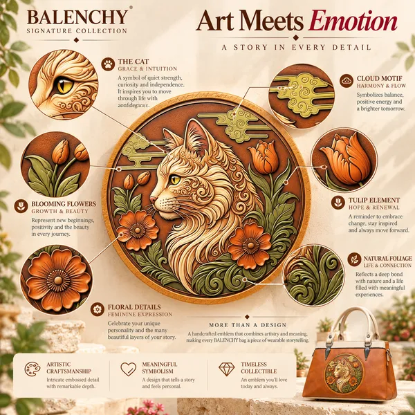 Balenchy_The_Cat_Satchel_—_Wearable_Art_Handbag_for_Women_|_The_Cat_Medallion_|_Cognac_Brown_|_Signature_Collection