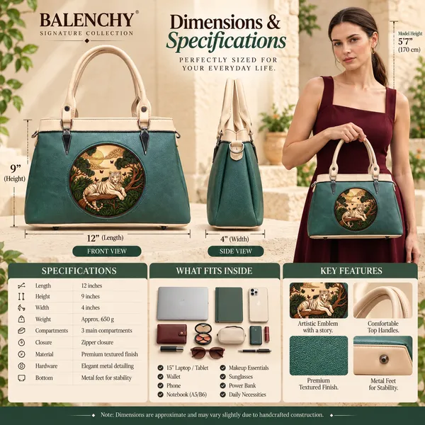 Balenchy_The_Force_Satchel_—_Wearable_Art_Handbag_for_Women_|_The_Force_Medallion_|_Forest_Green_|_Signature_Collection