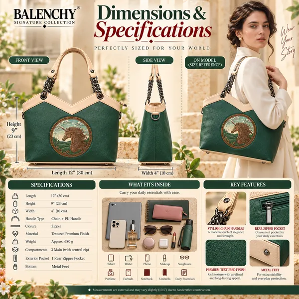 Balenchy_The_Wild_Tote_—_Wearable_Art_Shoulder_Bag_for_Women_|_The_Wild_Medallion_|_Forest_Green_|_Signature_Collection