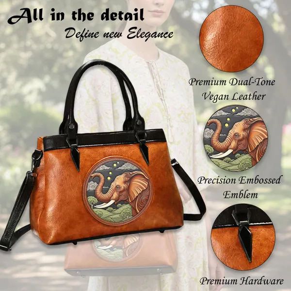 Balenchy_Vegan_Leather_Satchel_Bag_with_Artistic_Elephant_Embossed_Design_Premium_Handcrafted_Women’s_Handbag