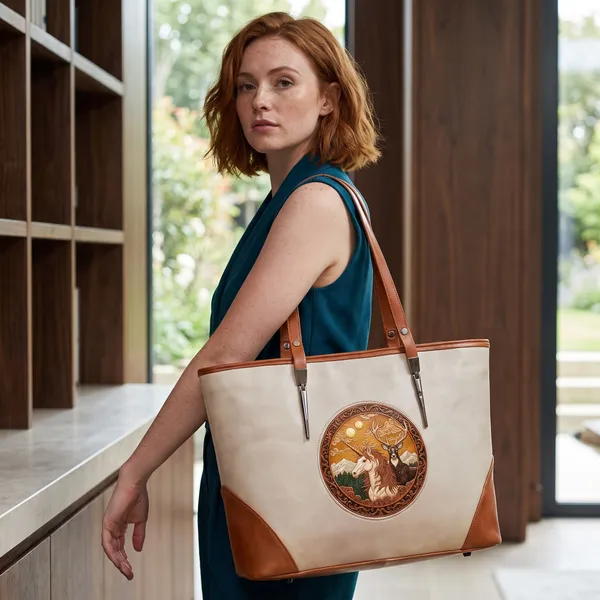 The_Union_—_Warm_Ivory_&_Tan_Wearable_Art_Shopper_|_BALENCHY