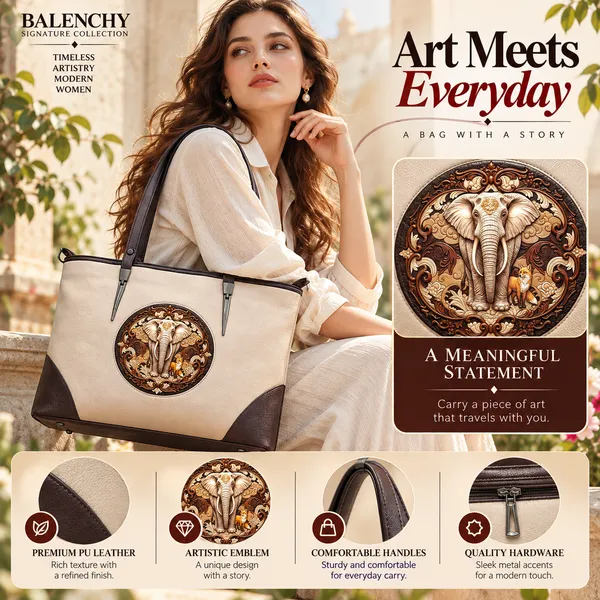 The_Union_—_Warm_Ivory_&_Tan_Wearable_Art_Shopper_|_BALENCHY_BROWN