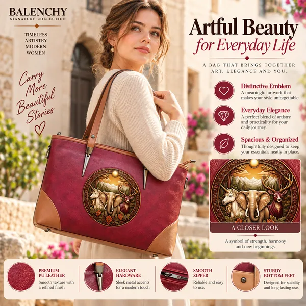 The_Union_—_Warm_Ivory_&_Tan_Wearable_Art_Shopper_|_BALENCHY