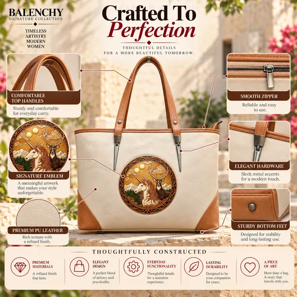 The_Union_—_Warm_Ivory_&_Tan_Wearable_Art_Shopper_|_BALENCHY