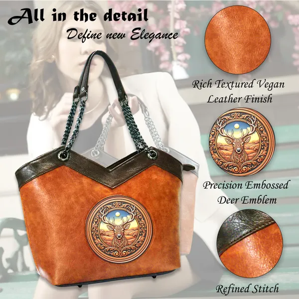 Vegan_Leather_Satchel_Bag_with_Embossed_Deer_Artwork_Luxury_Designer_Handbag_for_Women