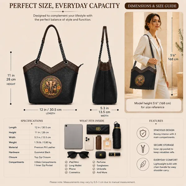 Black_Vegan_Leather_Satchel_Bag_with_Embossed_Elephant_and_Deer_Artwork_Luxury_Designer_Handbag