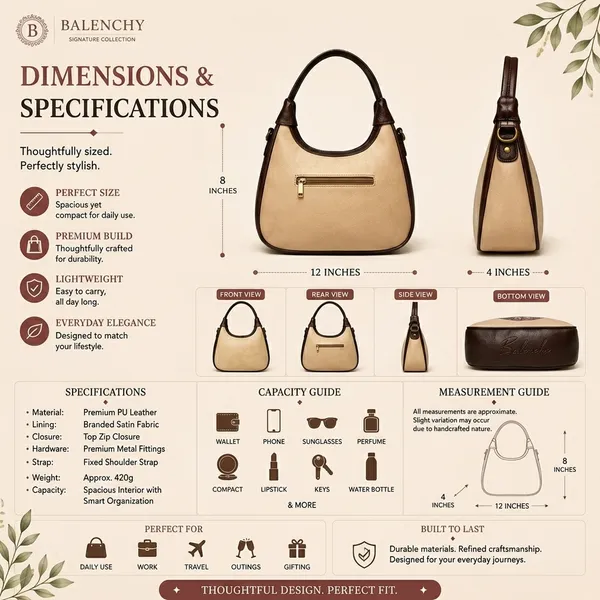 Balenchy_Women's_Ivory_Premium_Vegan_Leather_Shoulder_Bag_with_Women__with_Deer_Art_Medallion_|_Stylish_Designer_Handbag_for_Women_|_Adjustable_Sling_Strap
