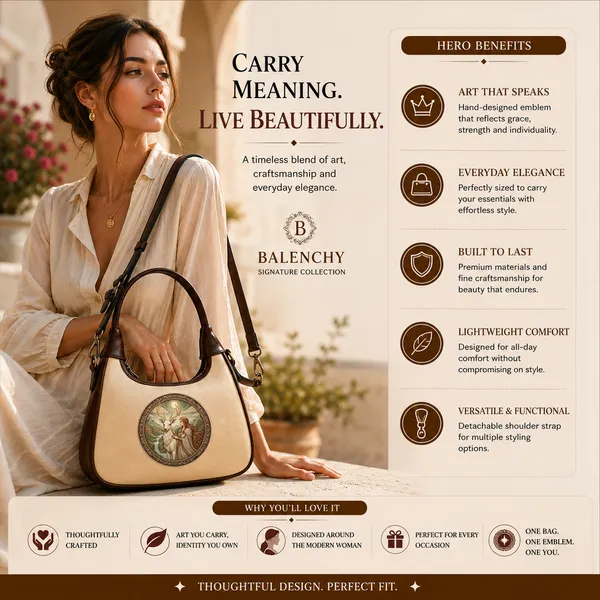 Balenchy_Women's_Ivory_Premium_Vegan_Leather_Shoulder_Bag_with_Women__with_Deer_Art_Medallion_|_Stylish_Designer_Handbag_for_Women_|_Adjustable_Sling_Strap