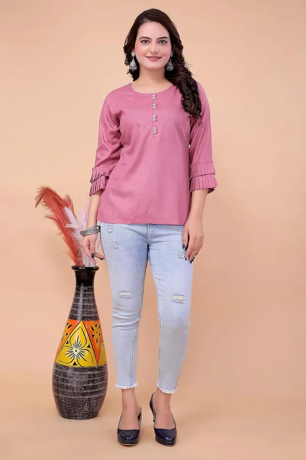 Pink_Pure_Rayon_Top_For_Women_|_Regular_Fit_Balloon_Sleeve_Sweetheart_Neck