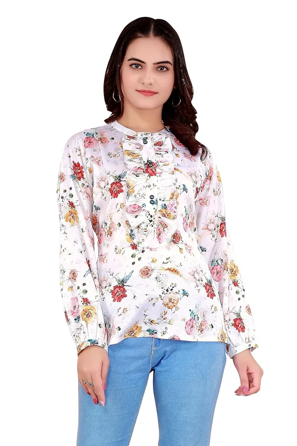 White_Cotton_Satin_Tunic_Shirt_For_Women_|_Regular_Fit_Long_Sleeve_Round_Neck
