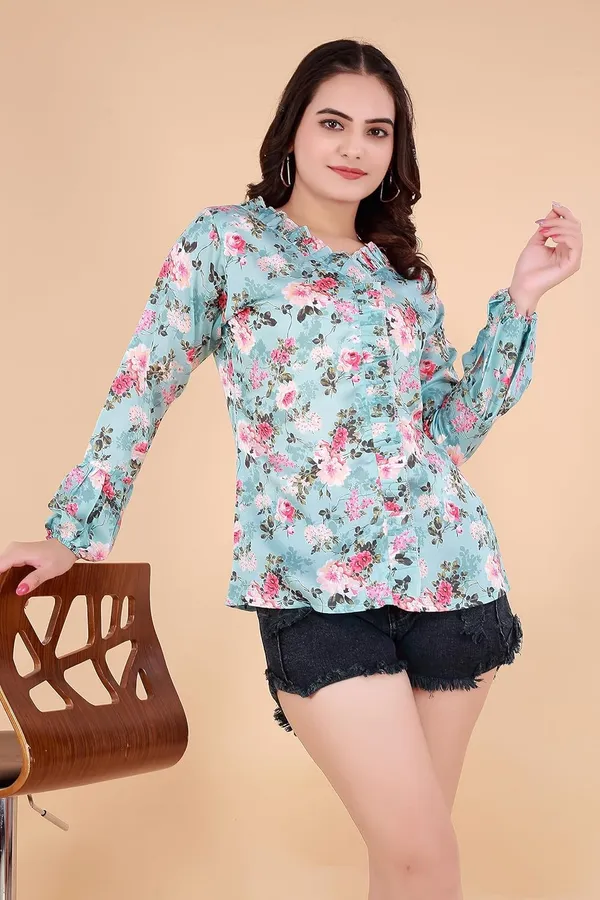 Blue_Cotton_Satin_Tunic_Shirt_For_Women_|_Regular_Fit_Long_Sleeve_V-Neck