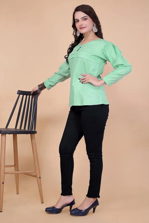 Pista_Viscose_Rayon__Top_For_Women_|_Regular_Fit_3/4_Sleeve_V_Neck