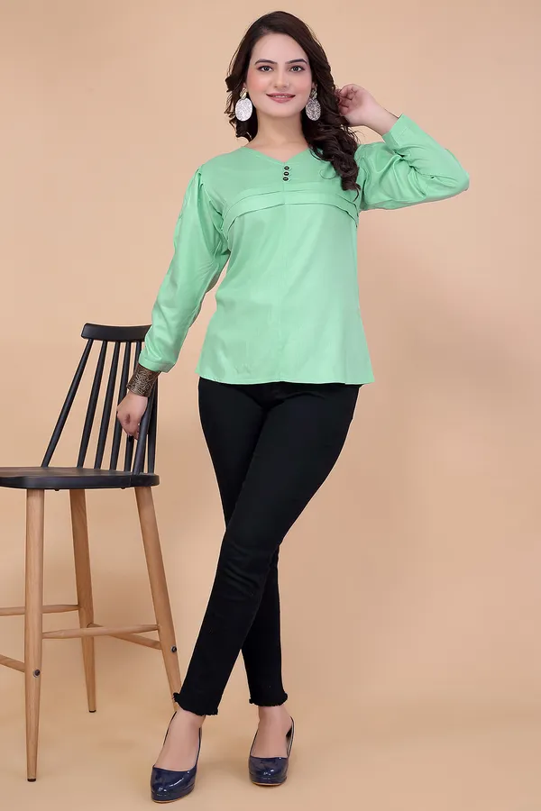 Pista_Viscose_Rayon__Top_For_Women_|_Regular_Fit_3/4_Sleeve_V_Neck