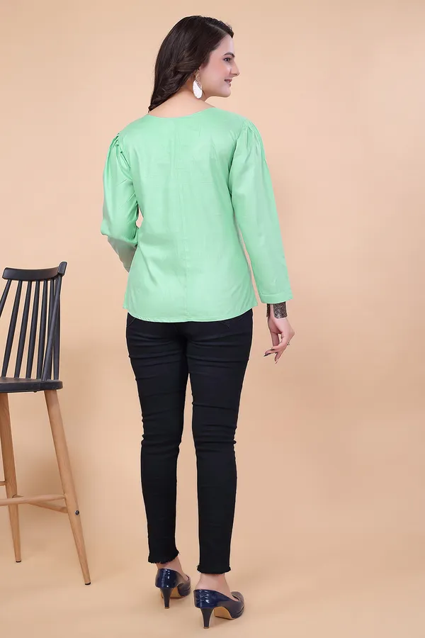 Pista_Viscose_Rayon__Top_For_Women_|_Regular_Fit_3/4_Sleeve_V_Neck