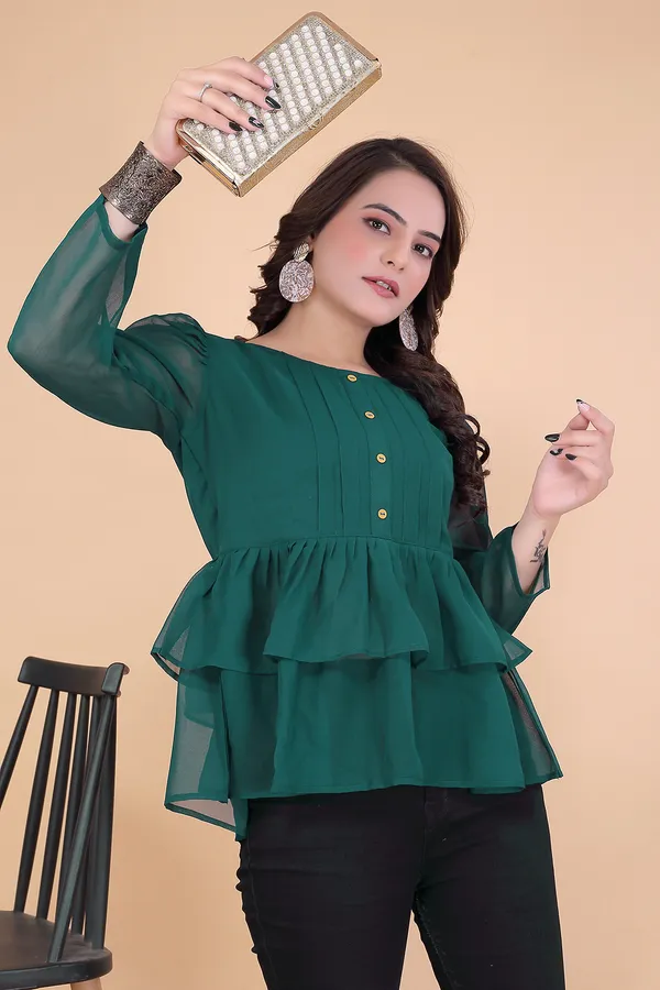 Rama_Blue_Georgette__Top_For_Women_|_Regular_Fit__Full_Sleeve_Round_Neck