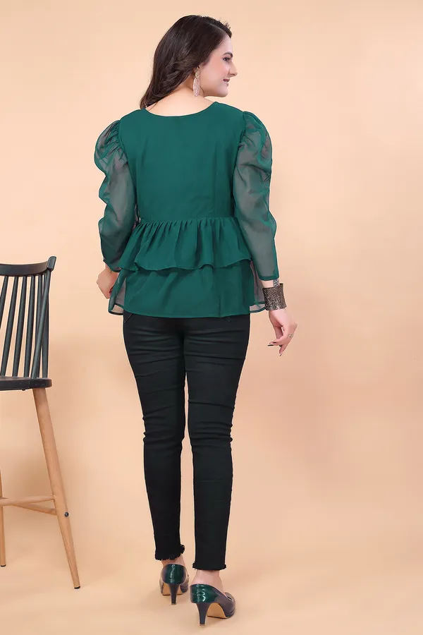 Rama_Blue_Georgette__Top_For_Women_|_Regular_Fit__Full_Sleeve_Round_Neck