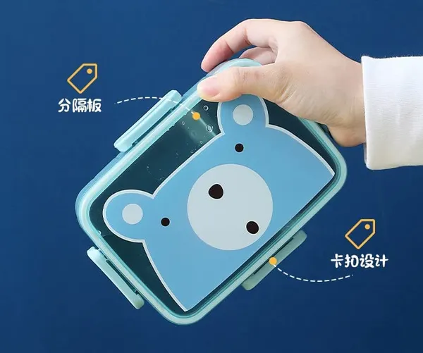 Multicolor_Cute_Cartoon_Shape_Lunch_Box_With_Fork_Tiffin_Box_For__,_Adults_Multipurpose_For_School_Office_600_Ml