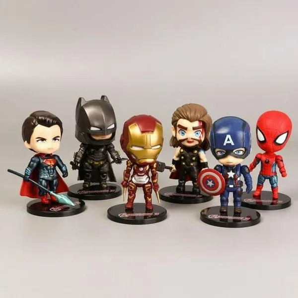 Multicolor_Set_of_6_-_Premium_PVC,_9cm_Avengers_Super_Hero_Chibi_Action_Figures_Collectibles