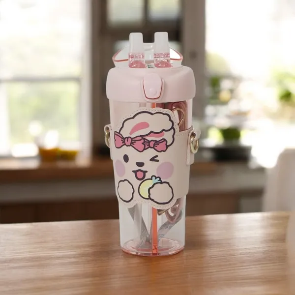 Multicolor_Sipper_Bottle_For___2_In_1_Water_Bottle,Tumbler_With_Straw_And_Sipper_With_Adjustable_Strap,Bpa_Free_Water_Bottle,School_Bottle_For___(530_Ml)()