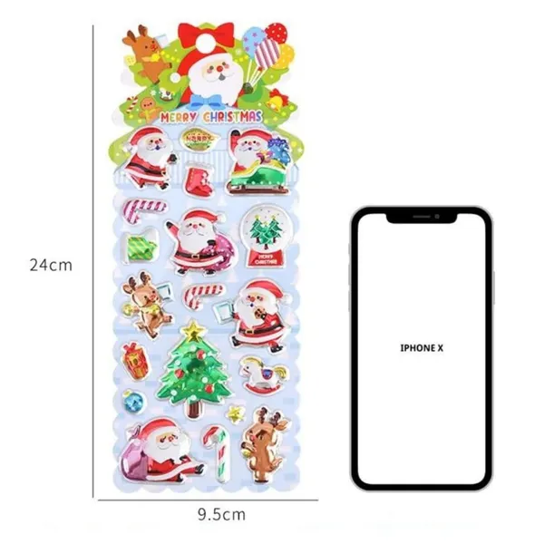 Multicolor_Kawaii_Christmas_Stickers_Set_Stickers_3D_Stickers_For_Girls,_Foam_Stickers,Cute_Stickers,_Craft_Stickers_(Set_Of_4_Sheets)