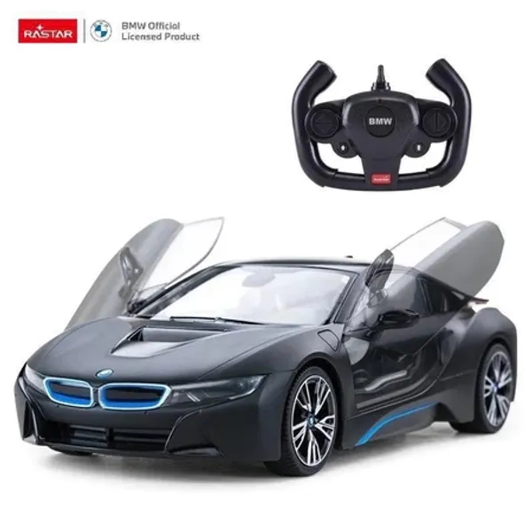 BMW_I8_1:24_Diecast__Alloy_Pull_Back_Car_-_Sound_&_Light,_4_Openable_Doors,_Black_Toy_Gift