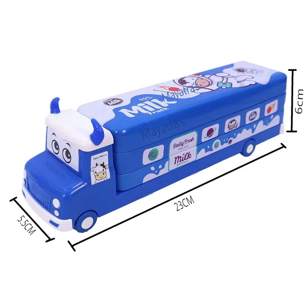 Multicolor_Milk_Truck_Metal_Pencil_Box_With_Moving_Tyres,_Sharpners_And_Pencils_Included_For___Best_Return_Gifts_For_Children_(Blue)