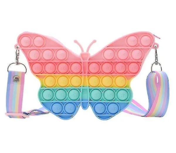 Multicolor_Pop_It_Shape_Sling_Bag_For_Girls,Silicone_Shoulder_Sling_Bag_With_Keychain_For_Girls,_Boys_,__Butterfly_Bag,Birthday_Gift_For_Girls