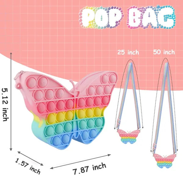 Multicolor_Pop_It_Shape_Sling_Bag_For_Girls,Silicone_Shoulder_Sling_Bag_With_Keychain_For_Girls,_Boys_,__Butterfly_Bag,Birthday_Gift_For_Girls
