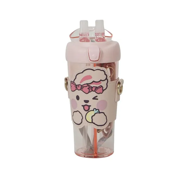 Multicolor_Sipper_Bottle_For___2_In_1_Water_Bottle,Tumbler_With_Straw_And_Sipper_With_Adjustable_Strap,Bpa_Free_Water_Bottle,School_Bottle_For___(530_Ml)()