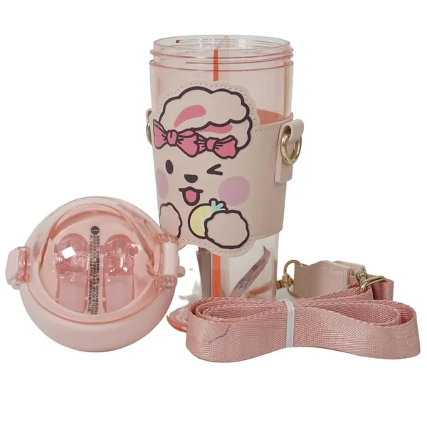 Multicolor_Sipper_Bottle_For___2_In_1_Water_Bottle,Tumbler_With_Straw_And_Sipper_With_Adjustable_Strap,Bpa_Free_Water_Bottle,School_Bottle_For___(530_Ml)()