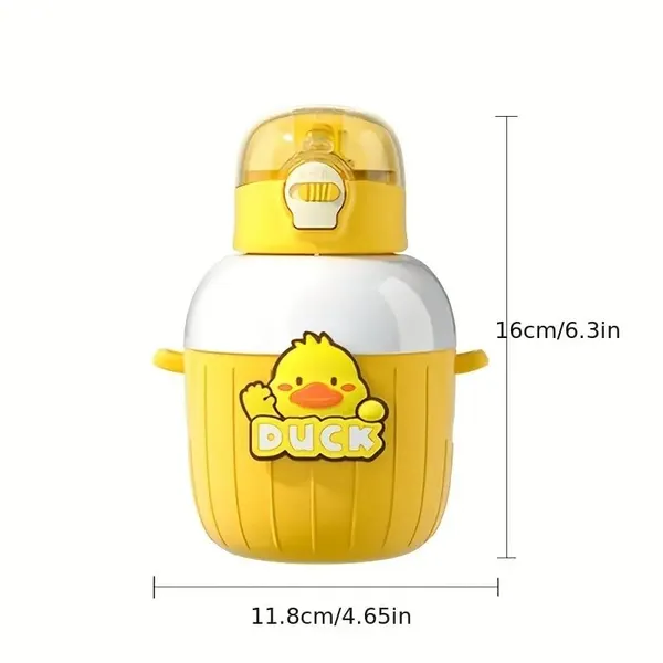 Multicolor_Insulated_Stainless_Steel_Water_Bottlecartoon_Hot_And_Cold_Water_Bottle,Double_Walled_Vacuum_Insulated_Stainless_Steel_Bottle,Thermos_Flask_With_Straw_(450_Ml)()_(Brown)