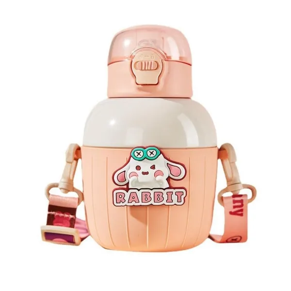 Multicolor_Insulated_Stainless_Steel_Water_Bottlecartoon_Hot_And_Cold_Water_Bottle,Double_Walled_Vacuum_Insulated_Stainless_Steel_Bottle,Thermos_Flask_With_Straw_(450_Ml)()