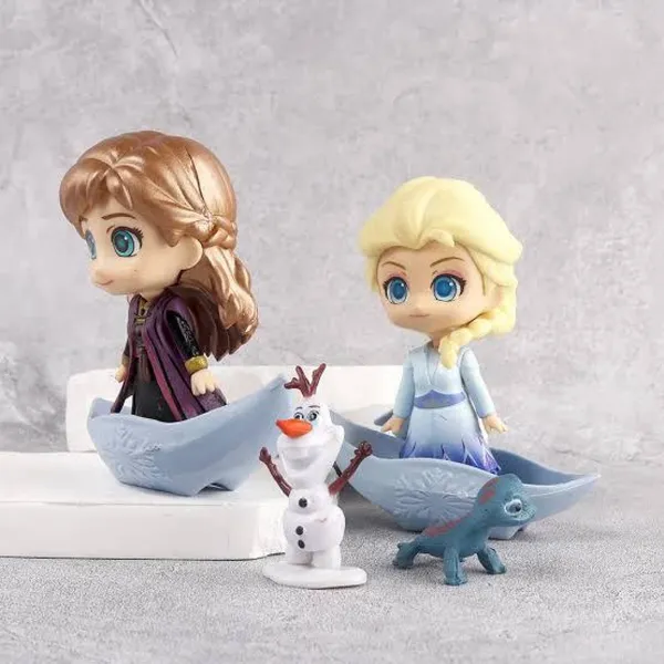 Multicolor_4pcs_Set_New_Frozen_-_Anna,_Elsa,_Olaf_&_Bruni_Cake_Toppers,_5.5-11cm,_Best_Gift