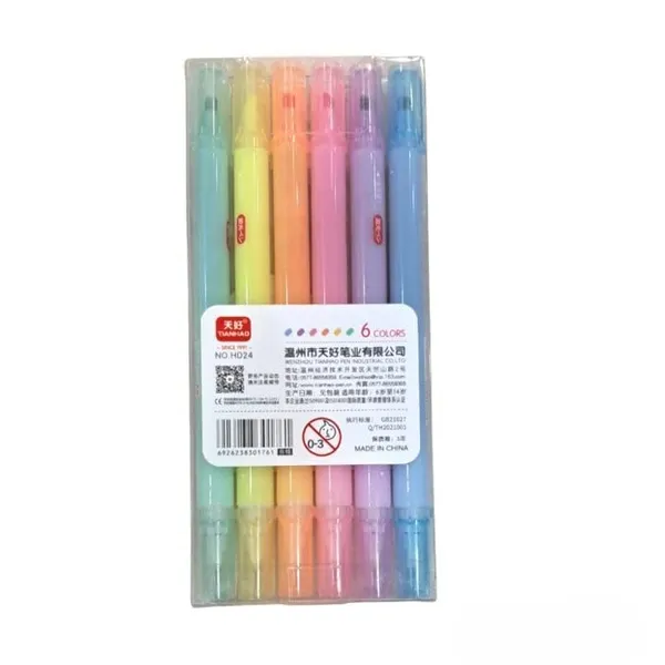 Multicolor_Mini_Highlighter_Pen_Set_Of_6_Fivepointed_Star_Stamp_Marker,_Fun_Cartoon_Theme_Stationery,Gift_For_Boys_&_Girls,_School_Supplies