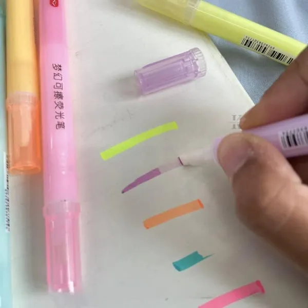 Multicolor_Mini_Highlighter_Pen_Set_Of_6_Fivepointed_Star_Stamp_Marker,_Fun_Cartoon_Theme_Stationery,Gift_For_Boys_&_Girls,_School_Supplies