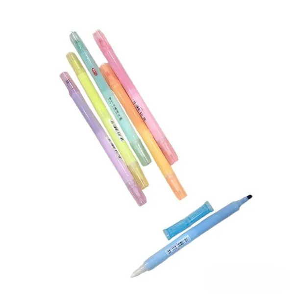 Multicolor_Mini_Highlighter_Pen_Set_Of_6_Fivepointed_Star_Stamp_Marker,_Fun_Cartoon_Theme_Stationery,Gift_For_Boys_&_Girls,_School_Supplies